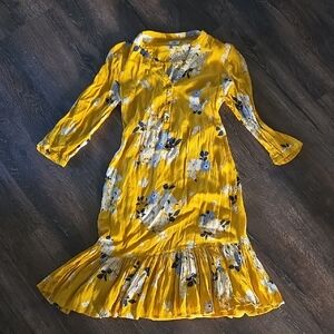 Floral Yellow Midi Dress